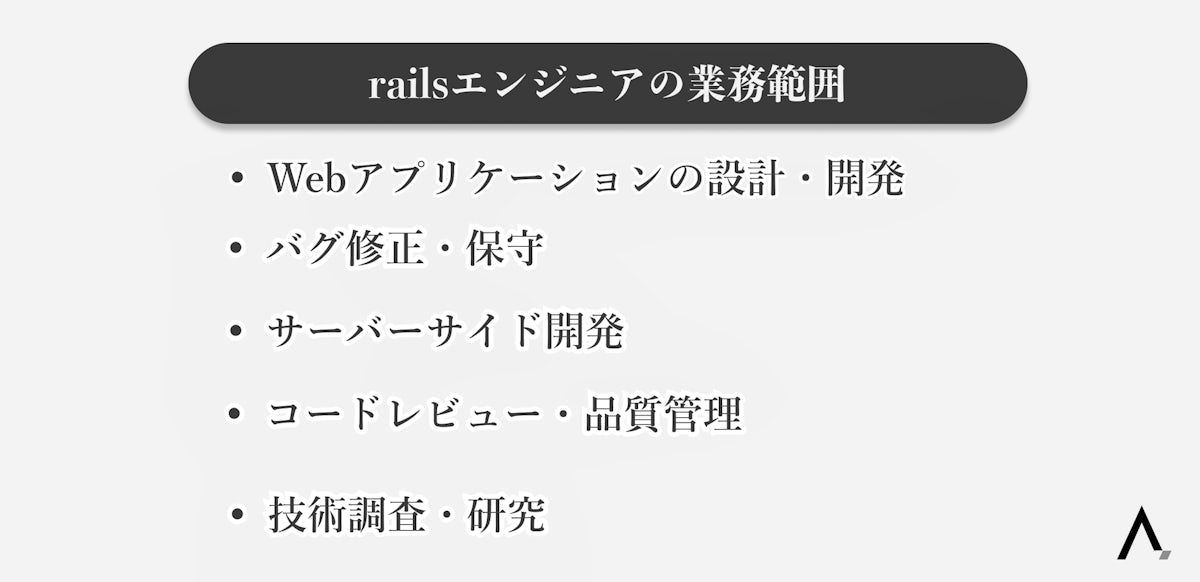railsエンジニアの業務範囲