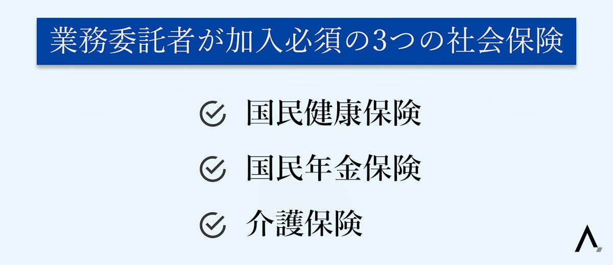 業務委託者が加入必須の3つの社会保険