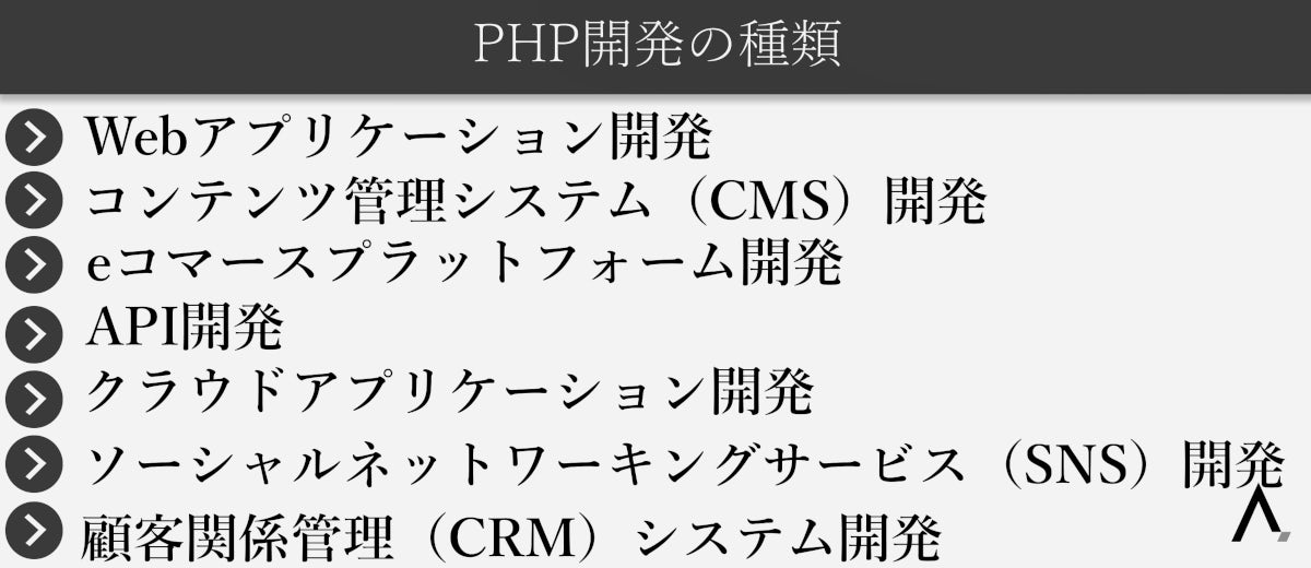 PHP開発の種類