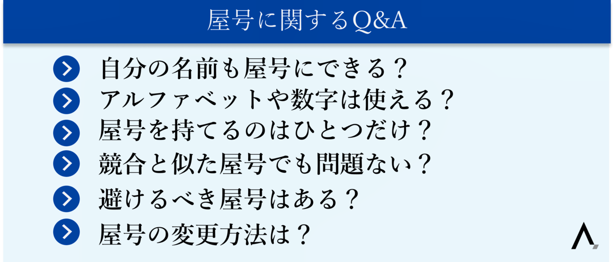 屋号に関するQ&A