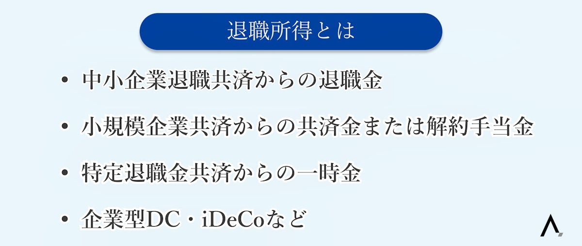 退職所得とは4つが箇条書きされた図