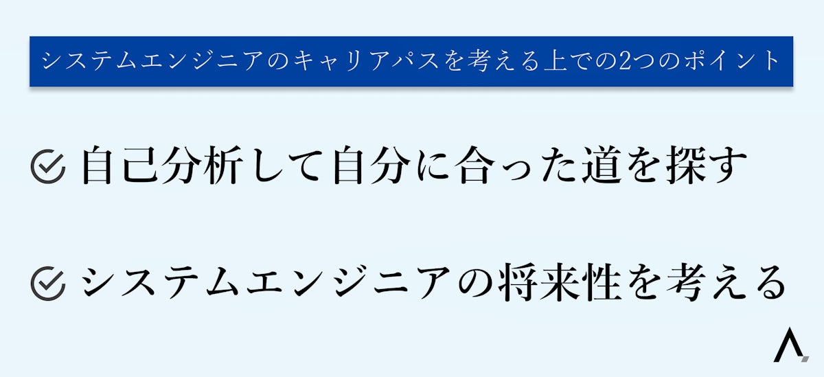 システムエンジニアのキャリアパスを考える上での2つのポイント・自己分析して自分に合った道を探す・システムエンジニアの将来性を考える