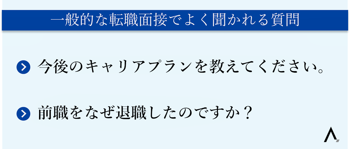 一般的な転職面接でよく聞かれる質問「キャリアプラン」「退職理由」